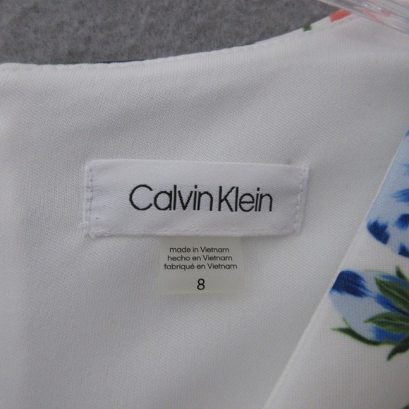 Calvin Klein Dress 8 Floral Scuba Sheath Career Church Office Timeless Zip NWT - Picture 5 of 10